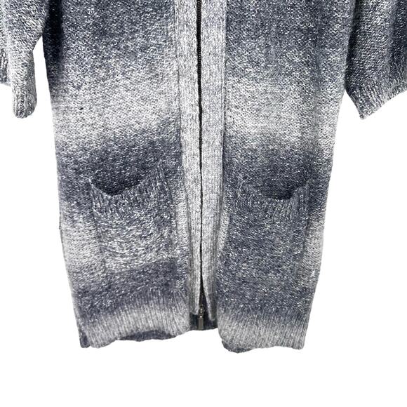 Chicos Sz Medium 1 8/10 WOOL BLEND Winter Navy Blue Sweater Shirt Top Cozy - Picture 5 of 8